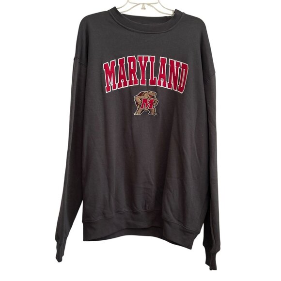 Vtg Maryland Terrapins Sweatshirt Gray XXL By Stadium Athletics Long Sleeve - Picture 1 of 6